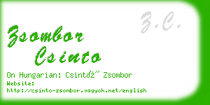 zsombor csinto business card